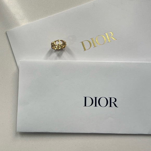 Christian Dior CD Icon Chain Link Ring Gold - Picture 6 of 7